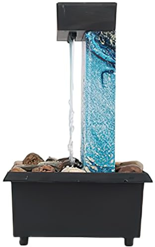 JOINPAYA Fontana da Scrivania Zen con Illuminazione Led, Elemento D'acqua Elettrico per Interni, Decorazione da Tavolo Rilassante per Casa e Ufficio