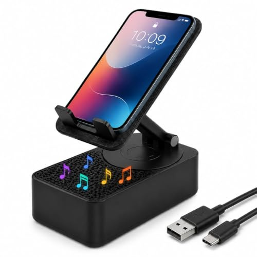 Altavoz Bluetooth Portatil con Soporte Movil Mesa Ajustable 3 en 1