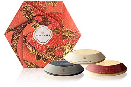 HARNN NATURAL SOAP SET - RICE SOAPS (SCHWARZER, WEISSER JASMIN & ROTER REIS), 3 X 100G