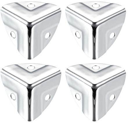 sourcing map Metallbox Eckenschutz Holzkiste Kantenschutz Schutz 22x22x22mm Silberfarben 4 Stück