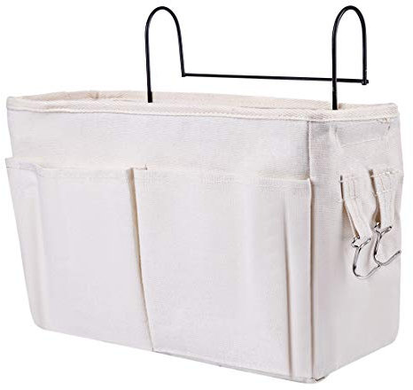 NNM Betttasche zum Einhängen Bettablage Bett Hängeaufbewahrung Bett Tasche für Hochbett, Weiß