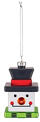 Alessi Snow Cube GJ02 3 - Dekor Weihnachten aus Design Vintage, Bild Schneemann, Glas Gepufft Mano dekoriert, Multicolor