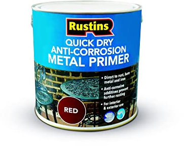 RUSTINS Quick Dry Anti-corrosion Metal Primer Red 2.5L-Fast-Drying Protective Coating for Metal – Prevents Rust & Provides Smooth, Hard-Wearing Finish