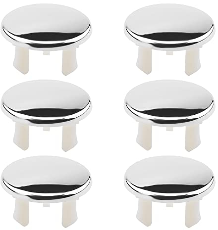 MroMax 6Pcs Sink Basin Trim Overflow Cover Plastic Kitchen Sink Cap Hole Cover Single Layer Ring Snap on Design Drain Cover Remplacement for Bathroom Vessel Kitchen Basin Vanity Sink Silver
