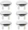 MroMax 6Pcs Sink Basin Trim Overflow Cover Plastic Kitchen Sink Cap Hole Cover Single Layer Ring Snap on Design Drain Cover Remplacement for Bathroom Vessel Kitchen Basin Vanity Sink Silver