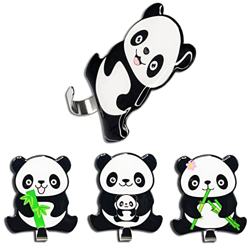 M MORCART Panda Selbstklebende Haken Bad und Kche, 4 Stck Tier Klebehaken Kinder Kleiderhaken, Kchenhaken Handtuchhaken Wandhaken Garderobenhaken Handtuchhalter ohne Bohren, Kawaii Panda Geschenk