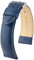 HIRSCH Kansas Uhrenarmband - Uhrband aus super robustem Leder für Damen- & Herren-Uhren - mit Werkzeug - Blau -/Weiß - 20 mm