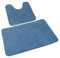 Rururug Badezimmerteppich Set 2 Teilig, Weiche Mikrofaser Badezimmermatte und wc Vorleger mit Ausschnitt, rutschfeste Badematte, Waschbar Badvorleger Set Hellblau, 50x80+50x40 cm
