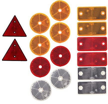 DOJA Barcelona | Mix Reflectante para Remolques | Pack 16 | Universal | Reflectantes Remolque, Catadioptrico Tractor, Reflectores Coche, Catadioptrico Moto, Catadrioptico Caravana, Bicicleta …