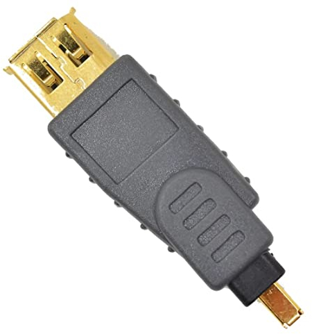 ezqnirk 1pcs IEEE1394 6Pin to 4Pin Firewire Adapter IEEE-1394a 6-Pin Female to 4-Pin Male Connector