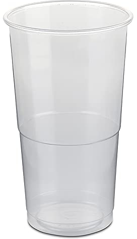 LogiPack GeRo Plastikbecher – Trinkbecher mit Eichstrich 0,3l | Einwegbecher aus Hartplastik (PP), transparent | Bierbecher & Partybecher – Kunststoffbecher, 1000 Stück