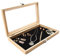 BELLE VOUS Naturholz Jewelry Organizer mit Durchsichtigem Acryldeckel - B38 x L21,5 cm - Organizer Schmuck Kasten für Ringe & Ohrringe Aufbewahrung, Medaillen & Ketten Aufbewahrung