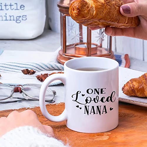 Valentinstag One Loved Nana Keramiktasse Kaffeetasse Zitat Spruch Kaffeetasse Mockup Tasse Mock-up Weihnachtstassen Wintertasse Geschenke für sie Weihnachtsgeschenke 313 ml