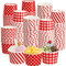 120 Pack Ice Cream Cups Disposable Dessert Bowls Red Ice Cream Bowls 9 oz Paper Soup Cups Plaid Sundae Bowls Disposable Picnic Dessert Bowls Snack Paper Cups Cold or Hot Food Containers Picnic Decor