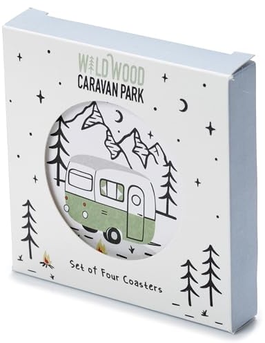 Set mit 4 Untersetzern aus Kork - Camping - Wildwood
