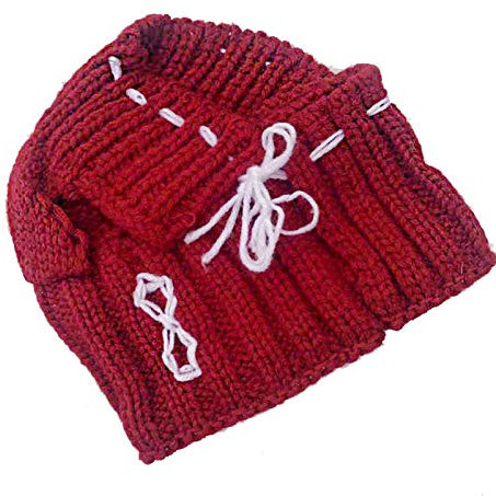 Haustierhüte Winterhundekappe Weihnachten Haustierhüte Hundezubehör Wollwelpen Hut mit Kugelkopfbekleidung für kleine Hunde Französische Bulldogge Haustierprodukte (Color : Red, Size : M)