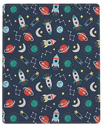Rocket Clipart Space Ship Mauspad, 17,8 x 22,9 cm, waschbar, rutschfestes Gummi-Mauspad, Desktop-Notebook-Zubehör