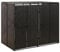vidaXL Double Wheelie Bin Shed, Durable Poly Rattan, Powder-Coated Steel Frame, Practical Design for Easy Rubbish Deposit & Bin Removal, Black