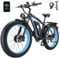 Kinsella KETELES K800 dual motor 26-inch fat tire mountain electric bike 48V 23AH battery, 4 color options, 21 speeds, color display,Hydraulic brakes, UK Warehouse (black&blue)