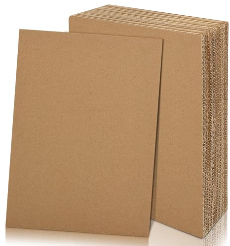 yuejuhe 20 Stück Wellpappe, Dicke Pappe zum Basteln, Bastelkarton, Braun Kraftpapier für DIY, Malen, und Kunsthandwerk (A3)