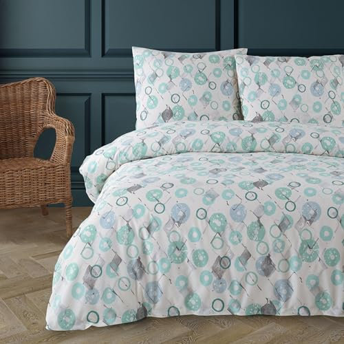 Buymax® Bettwäsche 155x220 80% Baumwolle, 20% Polyester 2-Teilig Bettbezug - Bettwäsche Set 155 x 220cm mit 1 mal Kissenbezug 80x80cm, ÖKO-TEX Baumwollmischung-Bettdeckenbezug mit Reißverschluss