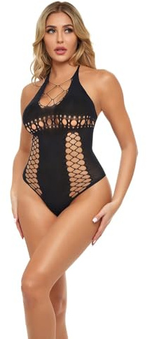 Pink Lipstick Lingerie Hot Too Handle Bodysuit One Size Black