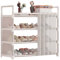 Ctpeng Schuhregal,4 Ebenen Schuhschrank,offener schuhregal weiß,für Schrank Flur Schlafzimmer Eingang Wohnzimmer(Kunststoff und Eisen,66×60×30cm