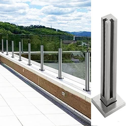 DJLLQYXGD Komplettes Glaszaun-Geländer-Set, robuste Bodenmontage-Treppengeländer-Zapfen, Außenpfosten für Balkon, Veranda, Gartenhäuser