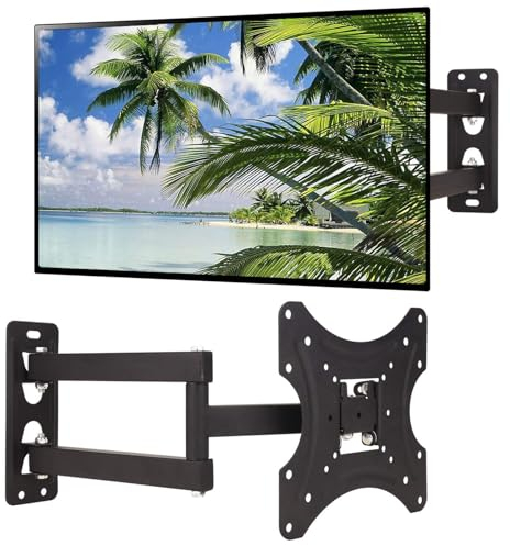 Youyijia TV Wandhalterung für 17-42 Zoll, Schwenkbare Neigbare TV Halterung, für Flach & Curved Fernseher oder Monitor bis zu 45kg max.
