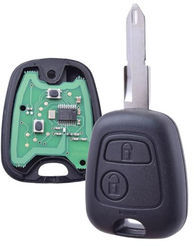 ANGOFIZ Clé Vierge ID46 Electronique à Programmer Compatible avec Peugeot 106 107 206 206CC 206 Break SW 207 306 Télécommande à Distance Testée