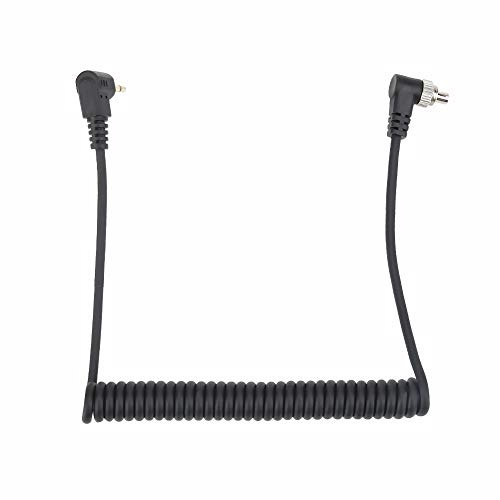 Blitzsynchronisationskabel, 2,5-mm-PC-Synchronisationskabel mit Schraubverschluss, 100 cm Langes Spiralkabel für Kameras und Blitzauslöser