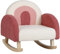 DREAMADE Kindersessel, Kindersofa aus Veloursstoff mit Rückenlehne, massiven Holzfüßen & Kippsicherung, Schaukelstuhl Kinder für Spielzimmer, Kinderzimmer & Wohnzimmer (Rot)