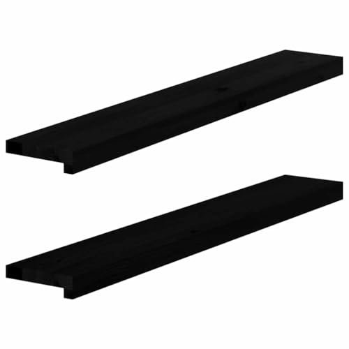 vidaXL Fensterbänke 2 Stk. Dunkelbraun 100x15x2 cm Massivholz Eiche, Fensterbrett, Holz Treppenstufe, Holz Fensterbrett, Fensterbank Eichenholz