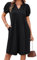 GRACE KARIN Casual Summer Short Sleeves Dress for Women UK Ladies Midi Cotton Dress with Pocket Black S
