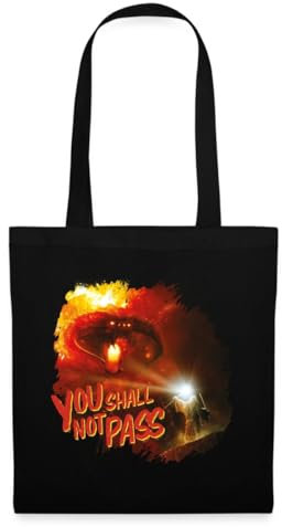 Spreadshirt Der Herr Der Ringe Gandalf Und Der Balrog Zitat Stoffbeutel, One size, Schwarz