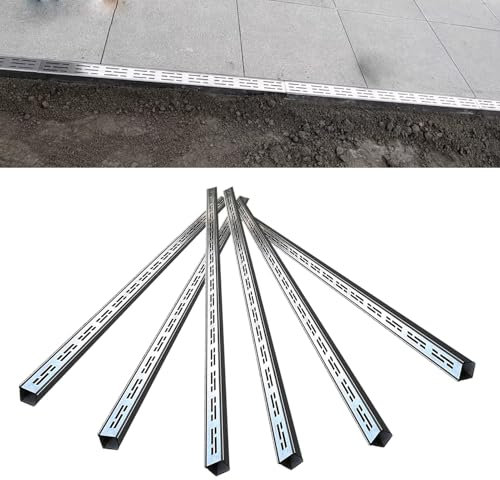 Jievmrs Abflussgitter 6er-Pack Rinnenentwässerungsgraben-Entwässerungssystem, Rinnenentwässerungsset aus Edelstahl mit Metallgitter, Entwässerungssieb für Außenbereich/Terrasse/Hof/Einfahrt