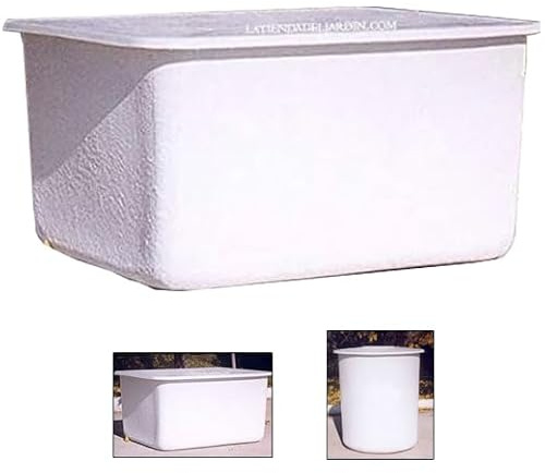 Suinga Deposito de Agua Potable 200 Litros | Deposito Fibra de Vidrio con Tapadera | Tanque de Agua Potable y Alimenticio Rectangular | Deposito Poliester Fibra vidrio | 76x70x52 cm