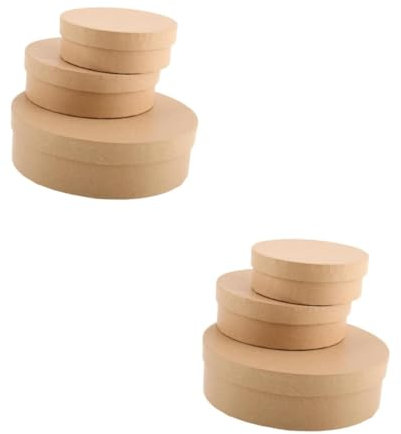 DIYEAH 2 Sätze Runder Karton Aufkleber Band Kaninchen- Keksdosen Rotlicht DIY Papierbox Geschenkverpackung Teeboxen Bonbonschachteln Gastgeschenke Schoko-keks-Fall Khaki 3 Stück * 2