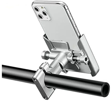 Motorrad Handyhalterung Für Vespa Für GTS 125 250 300 Für Granturismo 125 200 S125 S15 Für GTS125 Für GTS250 Für GTS300 Motorrad Lenker Handy Halter GPS Stand(Handlebar Silver)