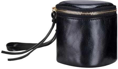 Coin Purse,Leather Tray Coin Purse for Men & Women,Square Zipper Key Holder,Mini Change Holder for Coin Pocket,Credit Card,ID,Key,Headset, Lipstick (Black)
