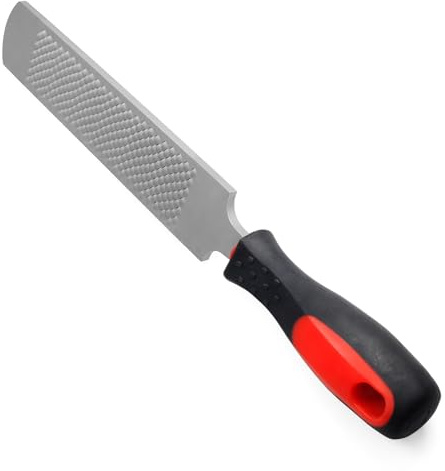 Mriuuod Escofina para pezuñas de 35,5 cm, herramienta de corte de acero al carbono, herramienta de corte de caballo con asa, adecuada para caballos de burro, vaca, cabra, pezuñas de animales