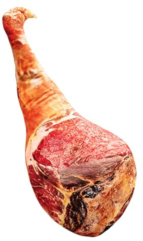 GARVALON Plüsch Schinken Umarmungskissen 80cm Großformat aus Weichem Plüsch mit Füllung Formstabiles Kuschelkissen für Zuhause Büro und Dekoration