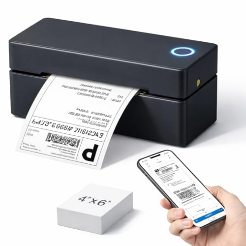 Electronics Global Wholesale ltd 4x6 Bluetooth Thermal Shipping Label Printer, USB C for Small Business,iOS, Android,Windows,Mac,Compatible with Amazon,DHL, Evri, DPD, Royal Mail, FedEX, UPS (Black)