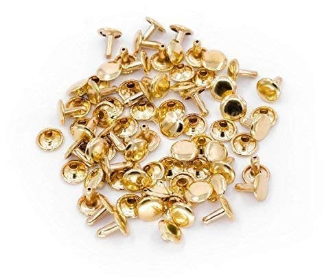 Hohlnieten mit doppelter Kappe für Lederarbeiten, von Trimming Shop, 100 Stück, 8 mm bronze
