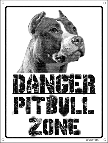 Danger PITBULL zone Targa cartello metallo attenti al cane metal sign (15X20)