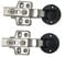 Qrity 2 pezzi 35mm Cerniera idraulica soft-close muta a sovrapposizione in stile europeo per porta a vetro dell'armadio da cucina con viti