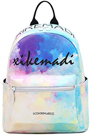 Unisex vintage 3D-tryck lager skolryggsäck söt blommig laptopväska ledig dagväska liten ryggsäck, P-stil