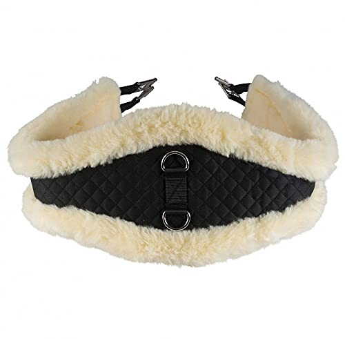 HORZE Harleigh Lammfell Langgurt, Sattelgurt Aus Lammfell, Größe : 40-150 cm, Weiß, 100