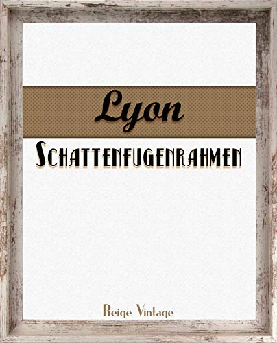 Homedeco-24 Lyon Schattenfugenrahmen 100x100 cm in Beige Vintage ohne Verglasung ideal für Canvas Leinwand Bilder Farbwahl