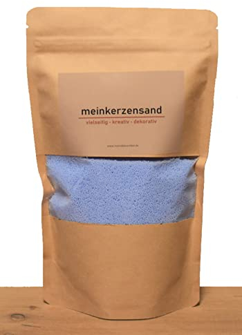 KERZENSAND Wachsgranulat 200g oder 400g in verschiedenen Farben (inkl. Docht) - Palmwachs Kerzengranulat - universal einsetzbar - kreativ - vielseitig - dekorativ (200g, Hellblau)